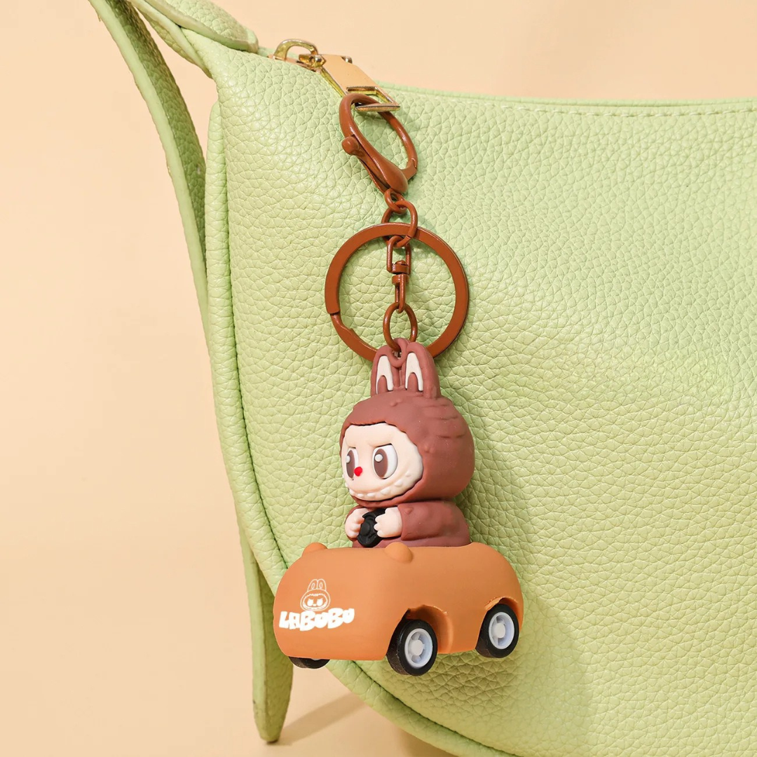 Drive Naughty Labubu Keychain